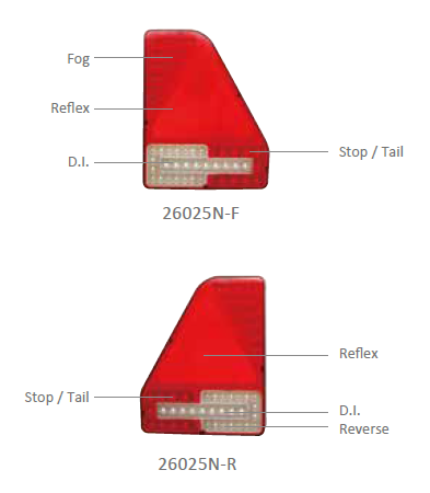 Tail light, LED, Lucidity, 12-24V