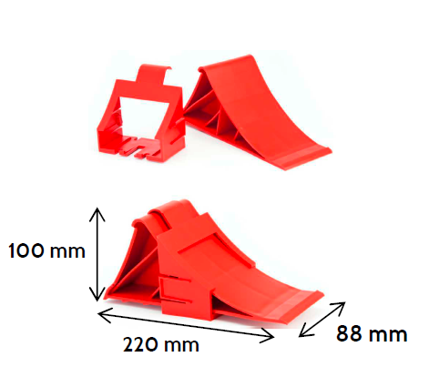 [15213] Plastic wheel chock I 220x100x88 mm I red MR
