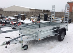 Standard car trailer with loading ramps